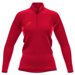 Performance 1/4 Zip Fleece - Womens -GlideStick Store 6121404GraysPerformanceCollectionQuarterZipFleeceWomen sRedFrontORANGELOGO